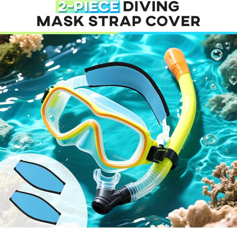 Dawitrly Scuba Mask Strap Cover, 2PCS Neoprene Dive Comfortable Non Slip Hair Protector Wrap, Waterproof Mask Slap Strap for Diving, Snorkel, Swimming for Men and Women Water Sports - Image 5
